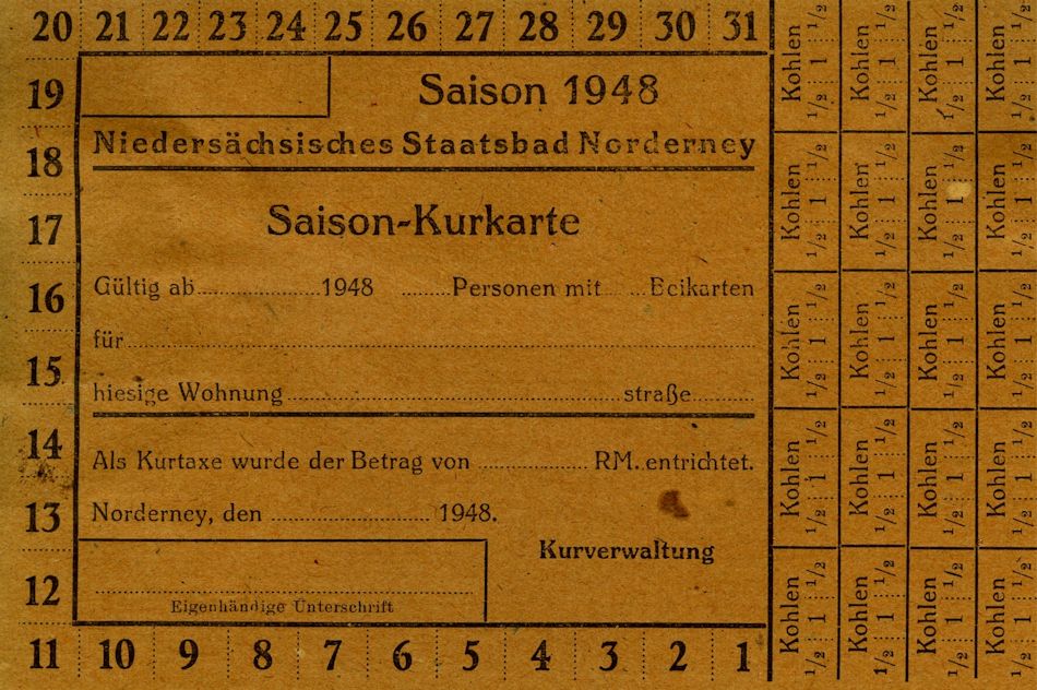 Saison-Kurkarte 1948
