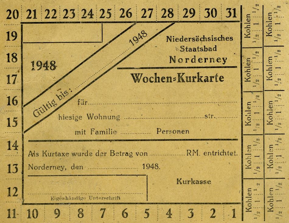 Wochen-Kurkarte 1948
