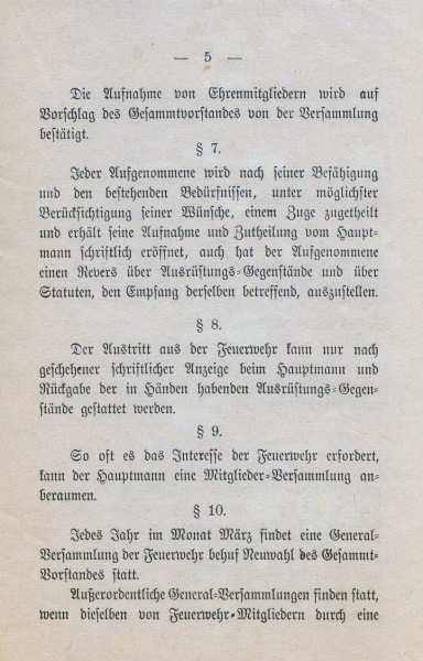 Freiwillige Feuerwehr Norderney - Statuten vom 28.12.1884