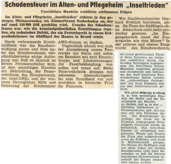 Bericht der Badezeitung am 27.12.1982