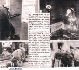Wohnungsbrand in der Schmiedestraße 8a - 03.10.2002