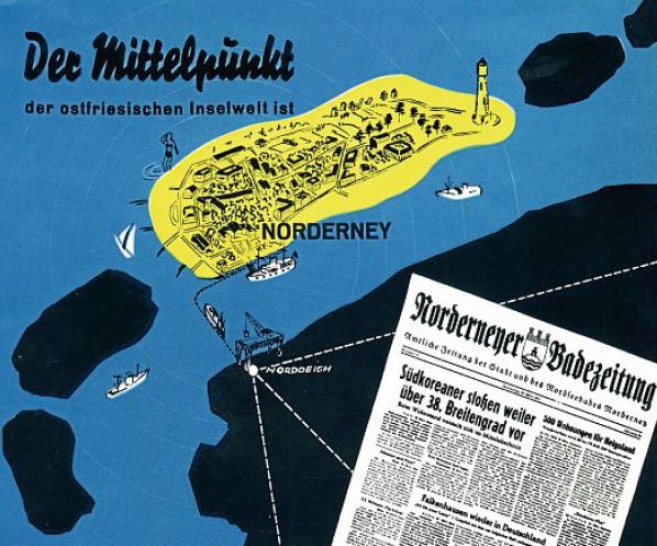 Werbung für die Norderneyer Badezeitung im Jahre 1951.