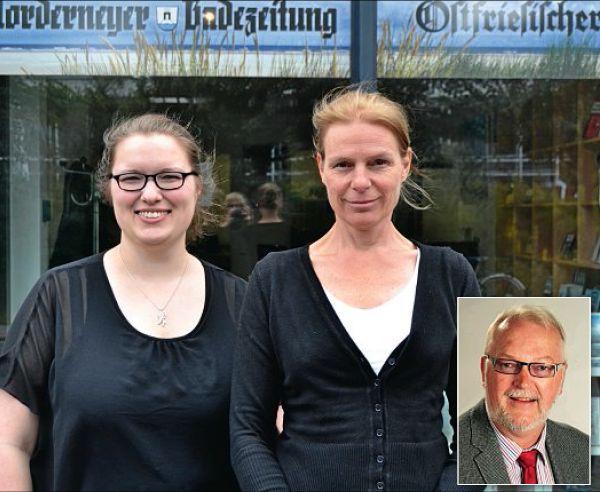 Die Redaktion mit (von links) Ellen Sörries sowie die Chefredakteure Verena Leidig (Norderney) und Manfred Menssen (Norden).