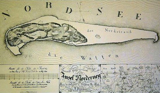 Karte von Norderney um 1820