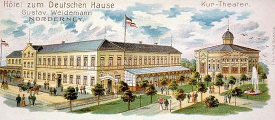 Hotel Deutsches Haus und dem Kurtheater - hier um 1900