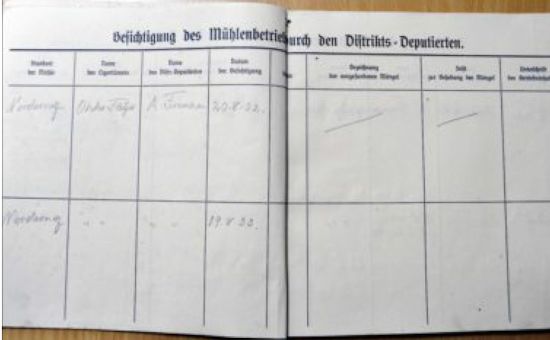Das Revisionsbuch der Mühle "Selden Rüst".