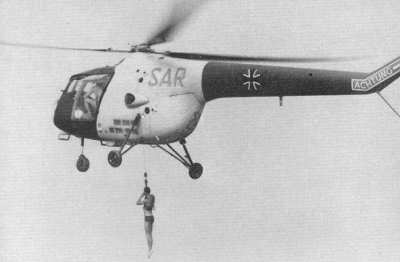 Erprobung eines Rettungshubschraubers vor Norderney