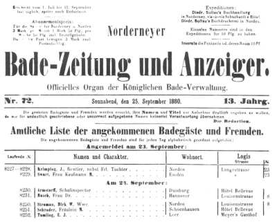 Badezeitung 25.09.1880