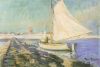 Der Malerturm und mein erstes Boot / 1921 - Öl auf Leinwand - 56 x 83 cm