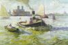 Hafen von Amsterdam / 1927 - Öl auf Holz - 51 x 62 cm