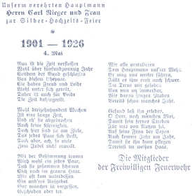 Silberhochzeit der Familie Carl Rieger 1926