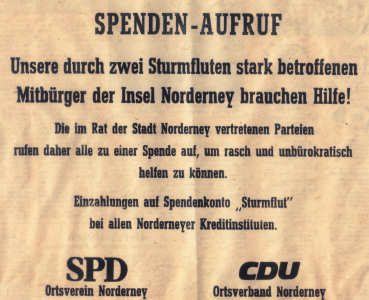 Die Norderneyer zeigten sich solidarisch - Febr. 1976