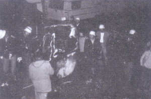 Brand eines Wohnwagens beim Campingplatz Booken am 23.11.1978