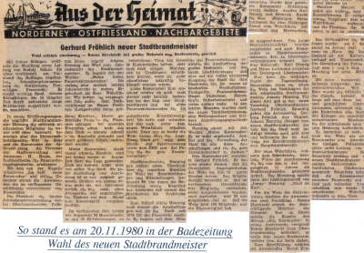 Bericht der Norderneyer Badezeitung am 20.11.1980