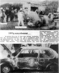 PKW-Brand an der "Weißen Düne" - 16.11.1989