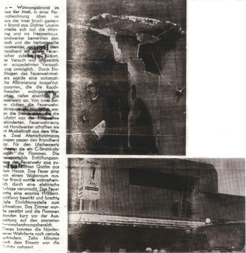Wohnungsbrand im Haus der Insel am 13.02.1996 um 16.10 Uhr