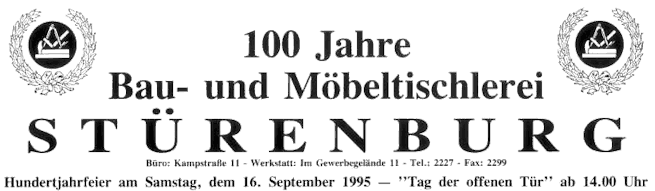 100 Jahre Bau- und Möbeltischlerei Stürenburg